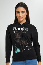 Load image into Gallery viewer, Redtag-Black-Bambi-Long-Sleeve-Hoodie-Sweatshirt-Character,-Colour:Black,-Deals:Bundle-Offer,-Filter:Women&#39;s-Clothing,-New-In,-New-In-Women,-Non-Sale,-Section:Women,-TBL,-W21B,-Women-Sweatshirts-Women&#39;s-
