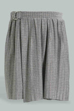 Load image into Gallery viewer, Redtag-Grey/Black-Tweed-Pleated-Skirts-Skirts-Senior-Girls-9 to 14 Years
