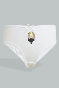 Redtag-Assorted-5-Pc-Pack-Printed-Briefs-Briefs-Girls-2 to 8 Years