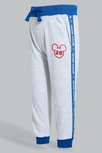 تنزيل الصورة على معرض الصور، Redtag-Grey-Mickey-Mouse-Placement-Print-Active-Pant-Joggers-Infant-Boys-3 to 24 Months
