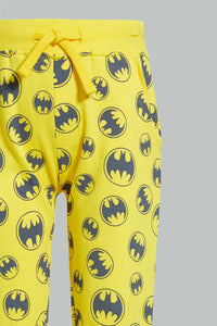 Redtag-Mustard-Printed-Batman-Actve-Pant-Joggers-Infant-Boys-3 to 24 Months