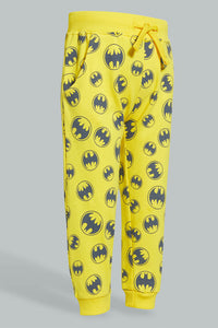 Redtag-Mustard-Printed-Batman-Actve-Pant-Joggers-Infant-Boys-3 to 24 Months