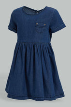 Load image into Gallery viewer, Redtag-Ing-Pocket-Detailed-Denim-Dress-Dresses-Infant-Girls-3 to 24 Months
