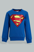 تنزيل الصورة على معرض الصور، Redtag-Royal-Chest-Printed-Superman-Sweatshirts-Sweatshirts-Infant-Boys-3 to 24 Months
