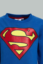 تنزيل الصورة على معرض الصور، Redtag-Royal-Chest-Printed-Superman-Sweatshirts-Sweatshirts-Infant-Boys-3 to 24 Months
