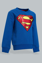 تنزيل الصورة على معرض الصور، Redtag-Royal-Chest-Printed-Superman-Sweatshirts-Sweatshirts-Infant-Boys-3 to 24 Months
