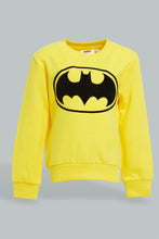 تنزيل الصورة على معرض الصور، Redtag-Mustard-Chest-Printed-Batman-Sweatshirts-Sweatshirts-Infant-Boys-3 to 24 Months
