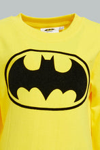 تنزيل الصورة على معرض الصور، Redtag-Mustard-Chest-Printed-Batman-Sweatshirts-Sweatshirts-Infant-Boys-3 to 24 Months
