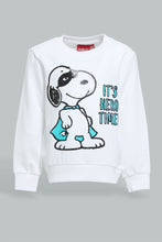 Load image into Gallery viewer, Redtag-White-Chest-Print-Snoopy-Sweatshirts-Sweatshirts-Infant-Boys-3 to 24 Months
