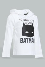 Load image into Gallery viewer, Redtag-White-Batman-Hoody-Tshirt-Long-Sleeves-Infant-Boys-3 to 24 Months
