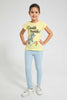 Redtag-Yellow-Tom-&-Jerry-Print-Tee-Blouses-Girls-2 to 8 Years