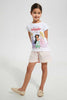 Redtag-White-Princess-Tee-Blouses-Girls-2 to 8 Years