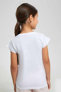 Redtag-White-Princess-Tee-Blouses-Girls-2 to 8 Years