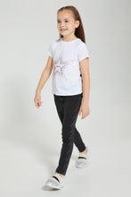 Load image into Gallery viewer, Redtag-Black-Jean-With-Studs-Jeans-Slim-Fit-Girls-2 to 8 Years
