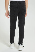 Load image into Gallery viewer, Redtag-Black-Jean-With-Studs-Jeans-Slim-Fit-Girls-2 to 8 Years
