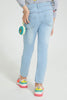 Redtag-Light-Wash-Jean-With-Accessories-Jeans-Slim-Fit-Girls-2 to 8 Years