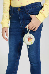 Redtag-Dark-Wash-Jean-With-Accessories-Jeans-Slim-Fit-Girls-2 to 8 Years