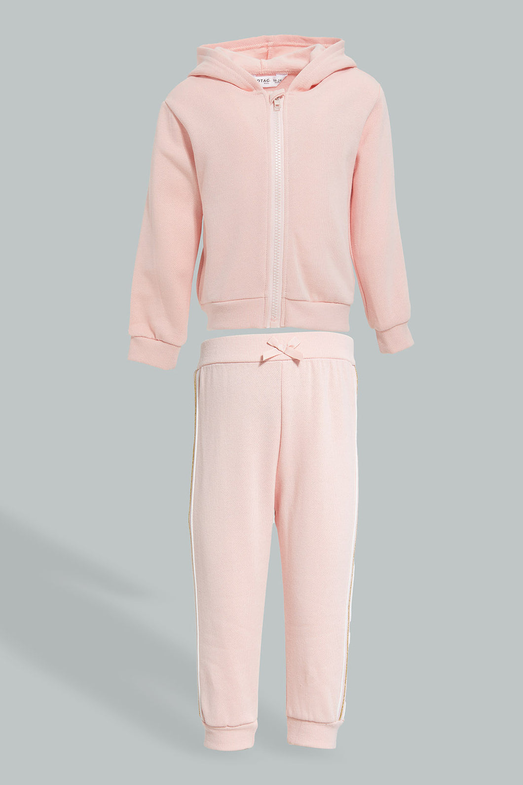 Redtag-Pink-Zipper-Jog-Suit-With-Side-Tape-Colour:Pink,-Filter:Infant-Girls-(3-to-24-Mths),-Infant-Girls-Sets,-New-In,-New-In-ING,-Non-Sale,-Section:Kidswear,-W21A-Infant-Girls-3 to 24 Months