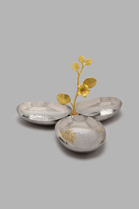 Redtag-Silver-Hammered-Three-Section-Oval-Dish-Serving-Dish-Home-Dining-