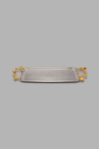 Redtag-Silver-Hammered-Rectangle-Tray-Trays-Home-Dining-