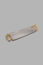 Load image into Gallery viewer, Redtag-Silver-Hammered-Rectangle-Tray-Trays-Home-Dining-
