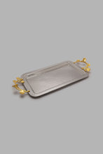 Load image into Gallery viewer, Redtag-Silver-Hammered-Rectangle-Tray-Trays-Home-Dining-
