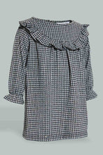 تنزيل الصورة على معرض الصور، Redtag-Ing-Frilled-Houndstooth-Dress-Dresses-Infant-Girls-3 to 24 Months
