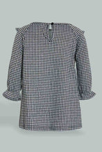 تنزيل الصورة على معرض الصور، Redtag-Ing-Frilled-Houndstooth-Dress-Dresses-Infant-Girls-3 to 24 Months
