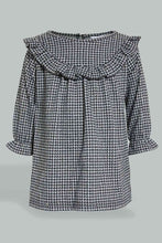 تنزيل الصورة على معرض الصور، Redtag-Ing-Frilled-Houndstooth-Dress-Dresses-Infant-Girls-3 to 24 Months
