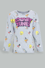 تنزيل الصورة على معرض الصور، Redtag-Grey-Printed-Looney-Tunes-Knot-Tee-Character-Girls-2 to 8 Years
