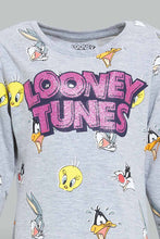 تنزيل الصورة على معرض الصور، Redtag-Grey-Printed-Looney-Tunes-Knot-Tee-Character-Girls-2 to 8 Years
