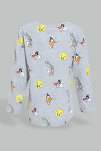 تنزيل الصورة على معرض الصور، Redtag-Grey-Printed-Looney-Tunes-Knot-Tee-Character-Girls-2 to 8 Years
