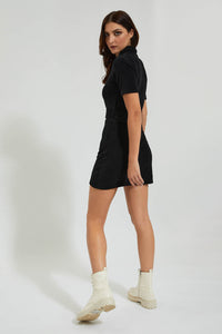 Redtag-Black-Zipper-Detail-Short-Dress-Colour:Black,-Filter:Women's-Clothing,-New-In,-New-In-Women,-Non-Sale,-Section:Women,-W21B,-Women-Dresses-Women's-