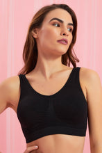 Load image into Gallery viewer, Redtag-Black/Grey-Melange-Plain-Padded-Comfort-Bra-(2-Pack)-Colour:Assorted,-Filter:Women&#39;s-Clothing,-New-In,-New-In-Women,-Non-Sale,-Section:Women,-W21B,-Women-Bras-Women&#39;s-
