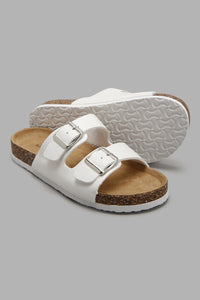 Redtag-Strappy-Buckle-Comfort-Mule-Character,-Colour:White,-Filter:Women's-Footwear,-New-In,-New-In-Women-FOO,-Non-Sale,-W21B,-Women-Flip-Flops-Women's-