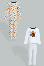 Load image into Gallery viewer, Redtag-White-And-Grey-Pj-Set-2-Pack-(4-Pack)-Colour:White,-Filter:Infant-Boys-(3-to-24-Mths),-Infant-Boys-Pyjama-Sets,-New-In,-New-In-INB,-Non-Sale,-Section:Kidswear,-W21B-Infant-Boys-3 to 24 Months
