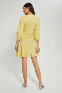 Redtag-Print-Wrap-Skater-Short-Dress-Dresses-Women's-