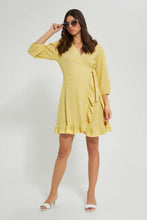 تنزيل الصورة على معرض الصور، Redtag-Print-Wrap-Skater-Short-Dress-Dresses-Women&#39;s-
