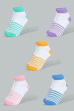 Load image into Gallery viewer, Redtag-Assorted-Stripe-Printed-Ankle-Socks-(5-Pack)-Ankle-Socks-Women&#39;s-
