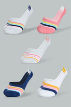 Load image into Gallery viewer, Redtag-Assorted-Stripe-Printed-Invisible-Socks-(5-Pack)-Invisible-Women&#39;s-
