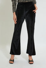 Load image into Gallery viewer, Redtag-Black-Velour-Trouser-Trousers-Women&#39;s-
