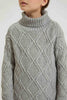 Redtag-Grey-Turtle-Neck-Cardigan-Pullovers-Girls-2 to 8 Years