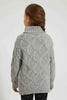 Redtag-Grey-Turtle-Neck-Cardigan-Pullovers-Girls-2 to 8 Years