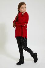Load image into Gallery viewer, Redtag-Red-Turtle-Neck-Cardigan-Pullovers-Girls-2 to 8 Years
