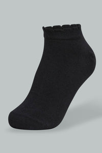 Redtag-White/Black/Grey-Melange-Plain-Ankle-Socks-(3-Pack)-Ankle-Socks-Women's-