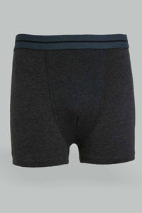 Redtag-Bsr-3-Pc-Pack-Boxer-Short-(Charcoal/Grey-Mel/Olive-Mel)-Boxers-Senior-Boys-9 to 14 Years