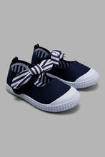 Load image into Gallery viewer, Redtag-Denim-Bow-Trim-Pump-Colour:Denim,-Filter:Girls-Footwear-(1-to-3-Yrs),-ING-Trainers,-New-In,-New-In-ING-FOO,-Non-Sale,-W21B-Infant-Girls-1 to 3 Years
