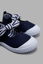 Load image into Gallery viewer, Redtag-Denim-Bow-Trim-Pump-Colour:Denim,-Filter:Girls-Footwear-(1-to-3-Yrs),-ING-Trainers,-New-In,-New-In-ING-FOO,-Non-Sale,-W21B-Infant-Girls-1 to 3 Years
