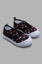 Load image into Gallery viewer, Redtag-Black-Flamingo-Print-Pump-Pumps-Infant-Girls-1 to 3 Years
