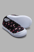 Load image into Gallery viewer, Redtag-Black-Flamingo-Print-Pump-Pumps-Infant-Girls-1 to 3 Years
